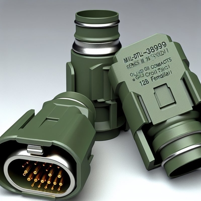 500V電圧評価 MIL-DTL-38999 シリーズIII 金色のコンタクトフィニッシュ 性能 複合シェル オリーブグリーン カドミウム