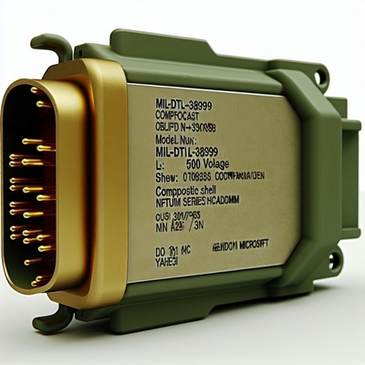 500V電圧評価 MIL-DTL-38999 シリーズIII 金色のコンタクトフィニッシュ 性能 複合シェル オリーブグリーン カドミウム