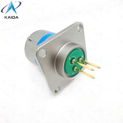 角フランジレセプタクル MIL-DTL-38999 シリーズ Ⅰ、工業用途向けに銅合金コンタクトを採用。MS27505E13F03SCA。PCBコンタクト付き角フランジレセプタクル