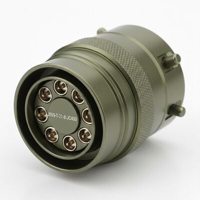 アルミ MIL DTL 38999 オーダーメイド 8 ピンの円形コネクタ RFコンタクトに適用可能.J599-T-21-8-JC400